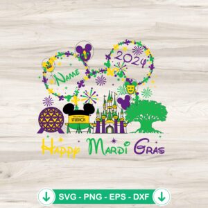 Disney Mardi Gras Costume Name SVG file for cricut cutting
