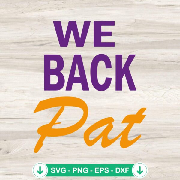 We Back Pat SVG file for Tennessee Vols Basketball, cricut svg cutting file