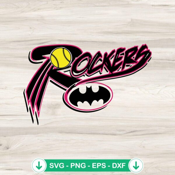 Lemont Rockers Softball SVG file for cutting machine