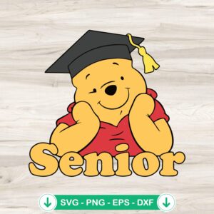 Winnie The Pooh Senior SVG file for cricut cutting machine