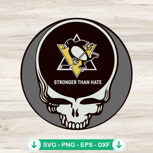 Pittsburgh Penguins Grateful Dead Skull SVG file for cutting machines