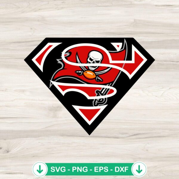 Tampa Bay Buccaneers Superman Logo SVG file for Cricut
