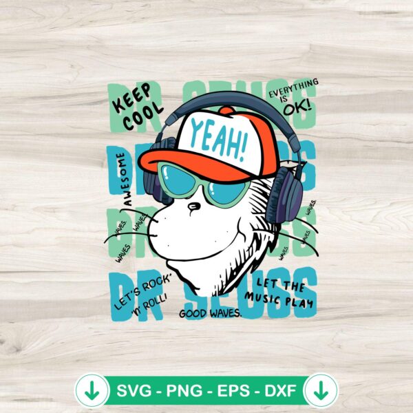 Dr Seuss Headphone Let’s Music Play svg file for Cricut