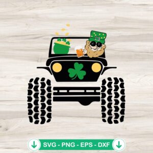 St Patricks Day Jeep Offroad SVG file for Cricut and cutting machines