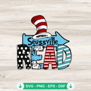 Dr Seuss Seussville Read SVG file for Cricut cutting machine