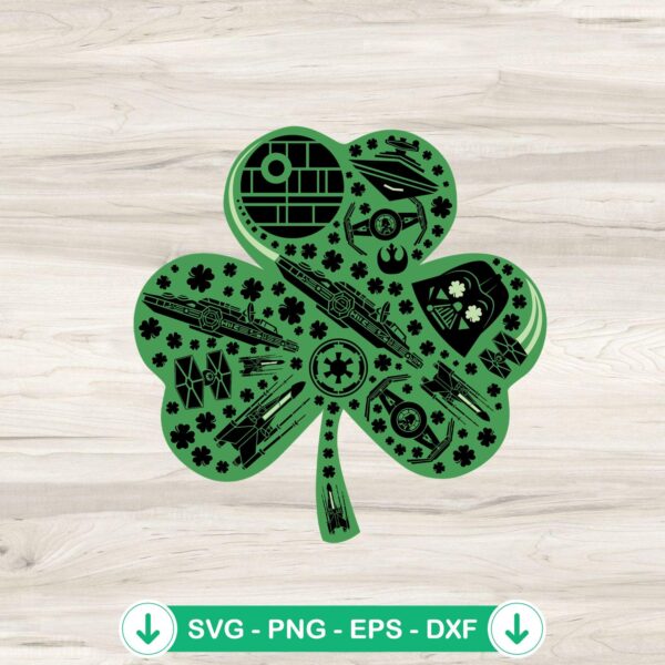 Star Wars Shamrock SVG file for St. Patrick's Day cutting file