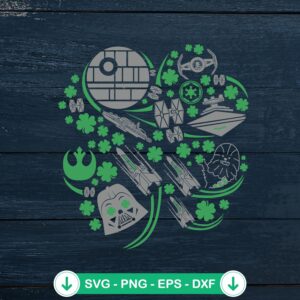 St Patrick's Day Star Wars Shamrock SVG file, cutting file for Cricut