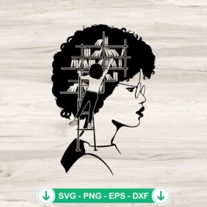 Black Girl Library SVG file for Cricut cutting machine