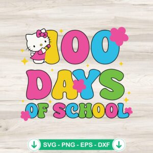 100 Days Of School Kitty Cat SVG file for Cricut cutting machine
