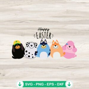 Bluey And Friends Easter SVG file for cutting machines