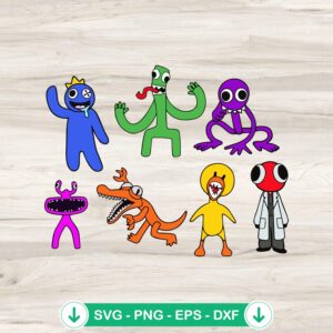 Lankybox Rainbow Friends SVG file for cutting machines and crafts