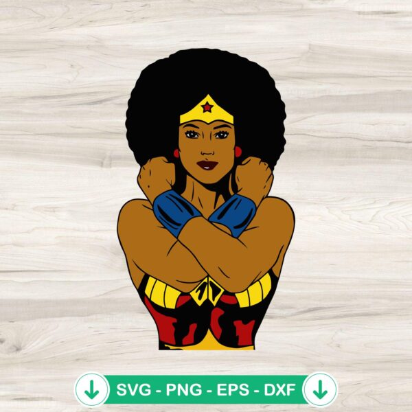 Black Wonder Woman SVG file for Cricut and cutting machine