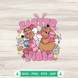 Easter Vibes Cinderella Jaq And Gus Gus SVG file for cutting