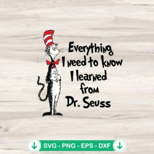 Dr Seuss SVG file, Cat In Hat cutting file for Cricut