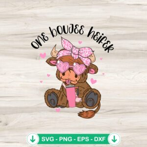 One Boujee Heifer Tumbler SVG file for cutting projects