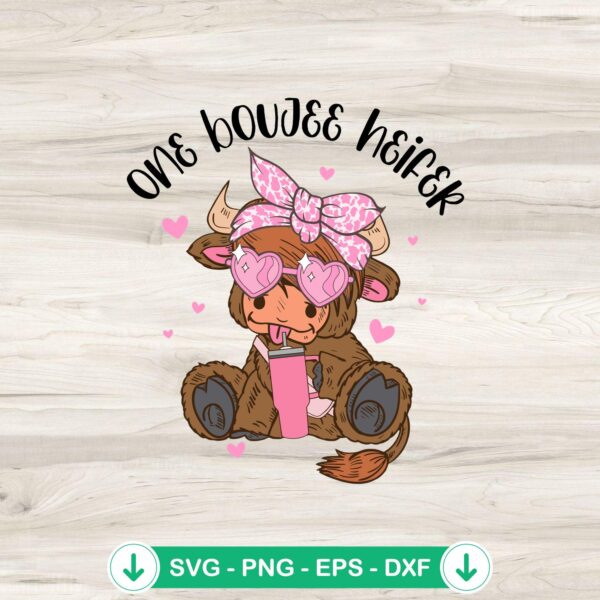One Boujee Heifer Tumbler SVG file for cutting projects