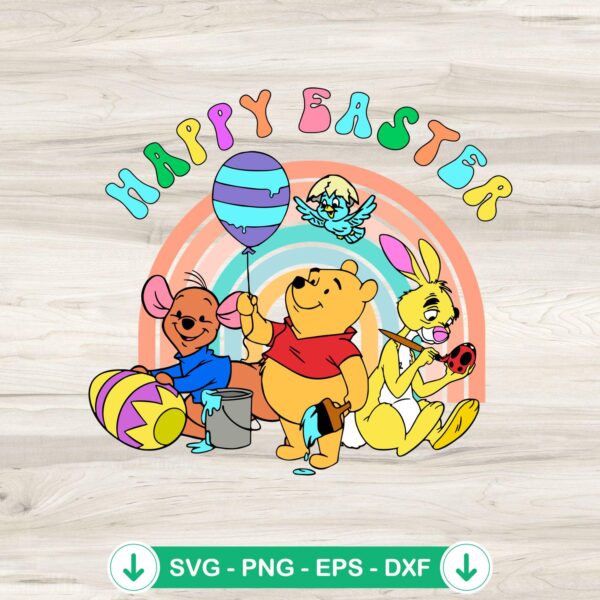Winnie The Pooh Happy Easter SVG file for cutting machines