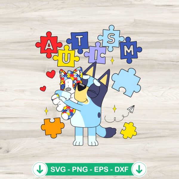 Bluey Autism Awareness SVG file for cutting machines