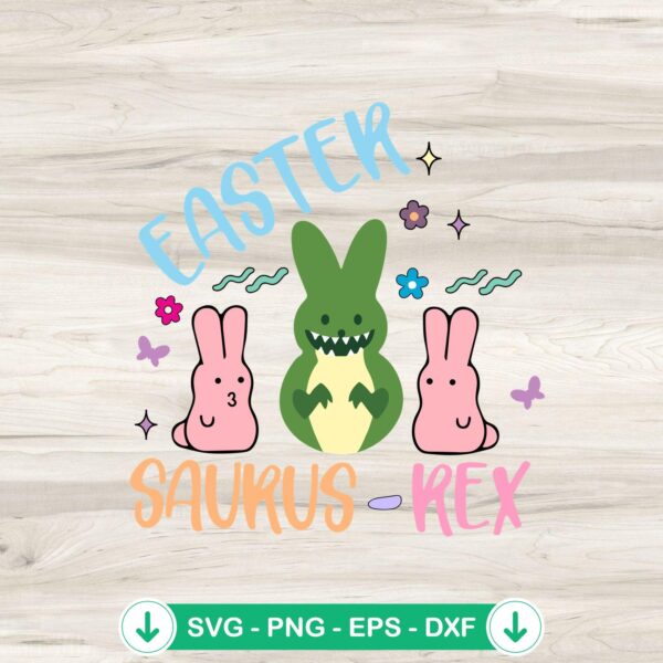Easter Saurus Rex Bunny Peeps svg file for Cricut cutting machine