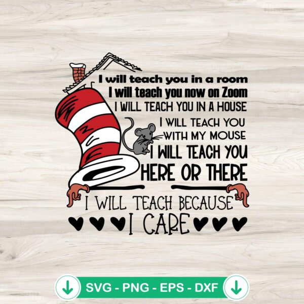 Dr Seuss quotes svg file for I Will Teach You In A Room design