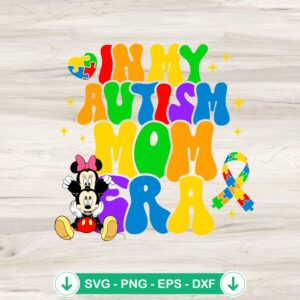 Disney Mickey Minnie Autism Mom SVG file for cutting machine