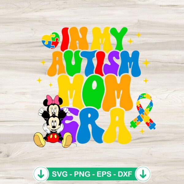 Disney Mickey Minnie Autism Mom SVG file for cutting machine