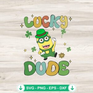 Lucky Dude Minion SVG file for St. Patrick's Day, cricut svg cutting file