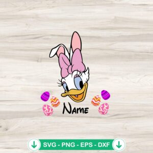 Daisy Duck Easter Eggs custom name svg file for Cricut