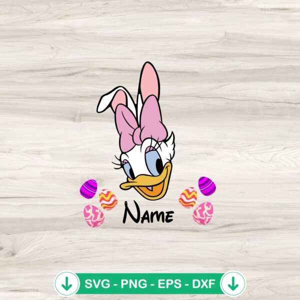 Daisy Duck Easter Eggs custom name svg file for Cricut