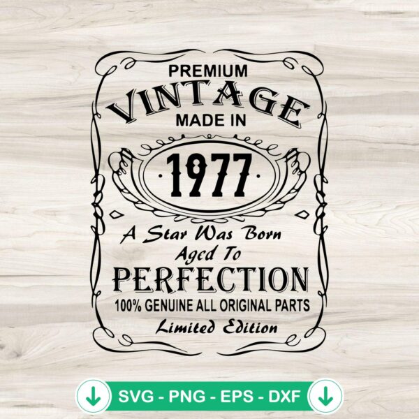Vintage 1977 SVG file for birthday, cricut svg, cutting file