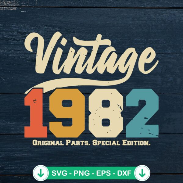 Vintage 1982 svg file for cutting machine and DIY projects