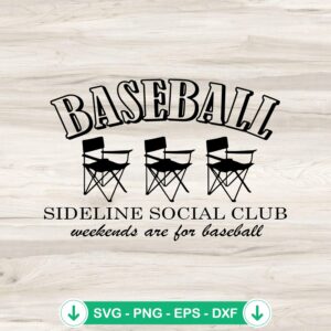 Baseball Sideline Social Club SVG file for cutting machine