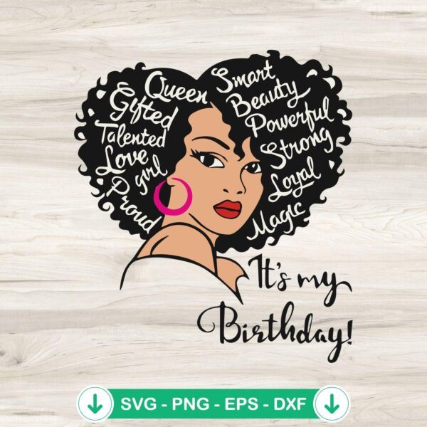 Black Queen It's My Birthday SVG file for Cricut, cut file