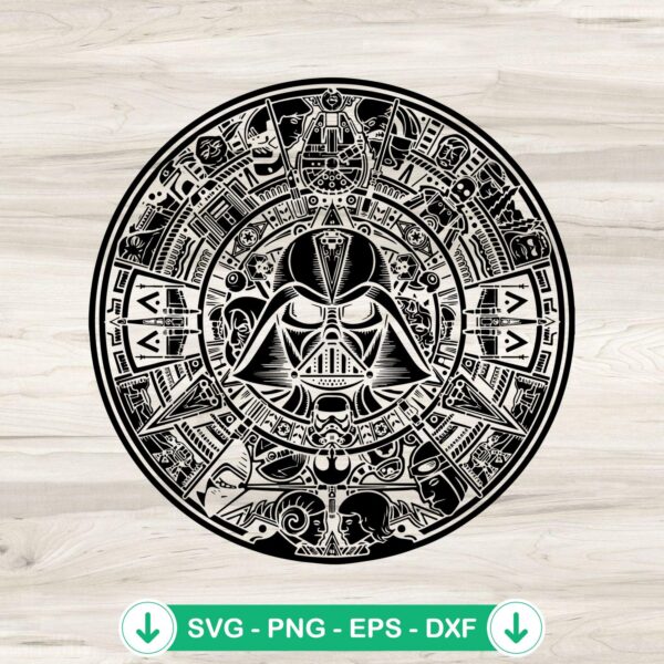 Darth Vader Star Wars calendar SVG file for cutting machines