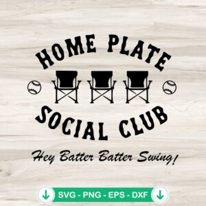Home Plate Social Club SVG file, Cricut SVG cutting file