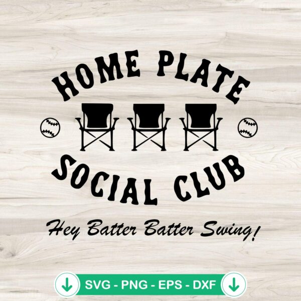 Home Plate Social Club SVG file, Cricut SVG cutting file