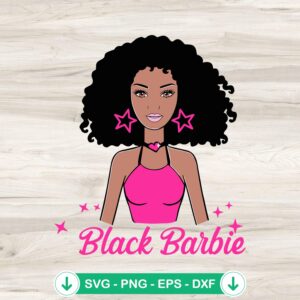Black Afro Barbie SVG file for cutting machine, cricut svg