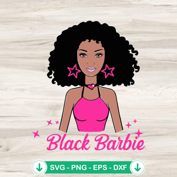 Black Afro Barbie SVG file for cutting machine, cricut svg