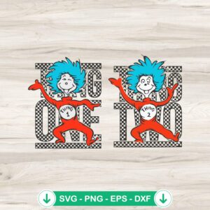 Thing One Thing Two Checkered SVG file for Cricut cutting machine