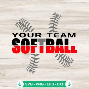 Softball Team SVG file for Cricut - Personalized Costume Name
