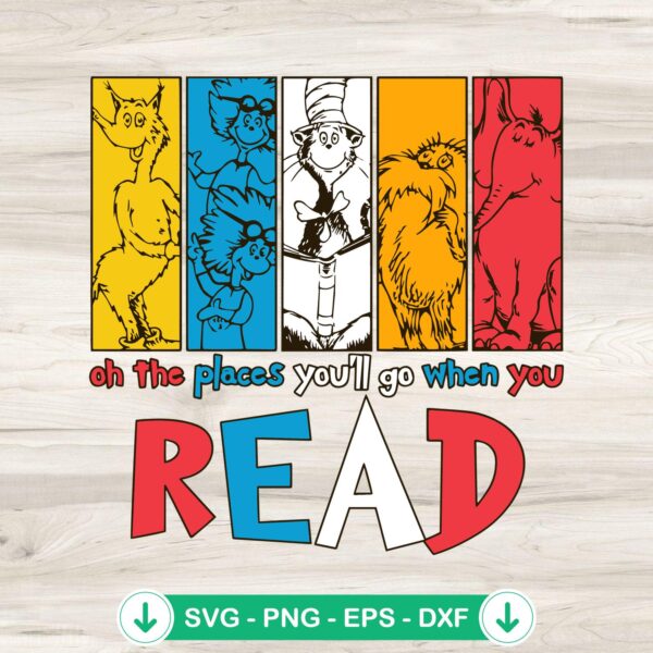 Dr Seuss themed SVG file, Cat In The Hat SVG, cutting file