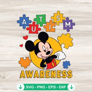 Mickey Mouse Autism Awareness SVG file for cutting machine