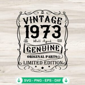 Vintage 1973 genuine svg file for Cricut and DIY projects