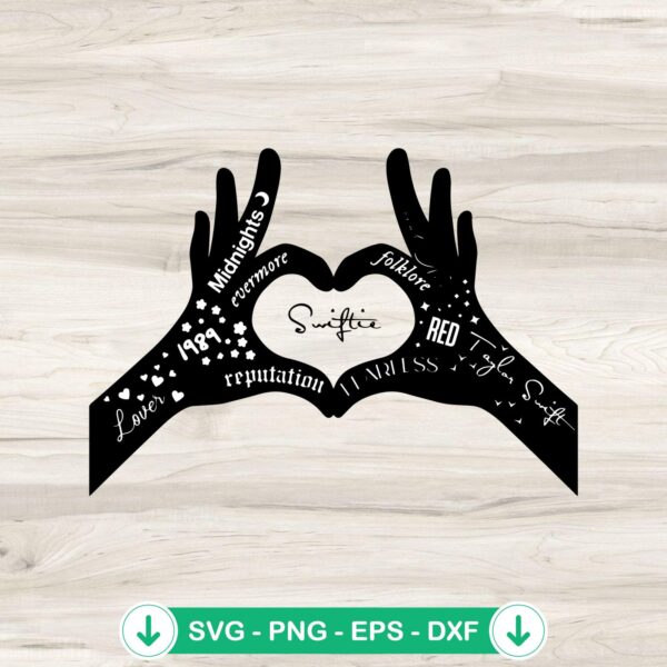 Swiftie Heart hand sign SVG file for Cricut cutting machine