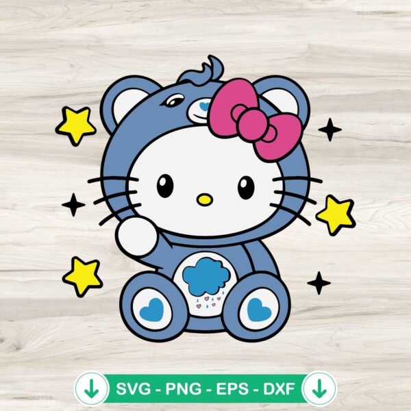 Hello Kitty Grumpy Bear SVG file for cutting machines
