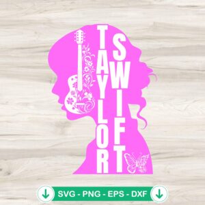 Taylor Swift floral silhouette svg file for cricut cutting