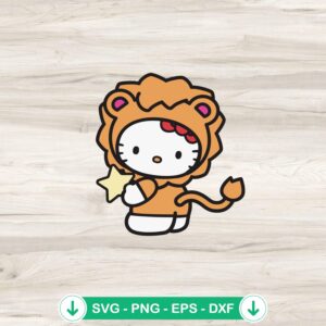Hello Kitty Leo Zodiac SVG file for cutting machines
