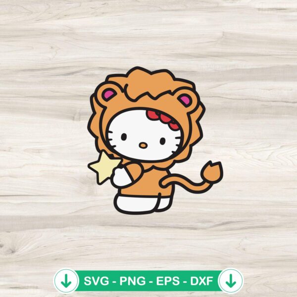 Hello Kitty Leo Zodiac SVG file for cutting machines