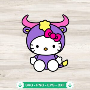 Hello Kitty Taurus svg file, cricut svg cutting file