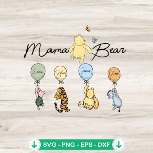 Winnie The Pooh Mama Bear SVG file for Cricut cutting